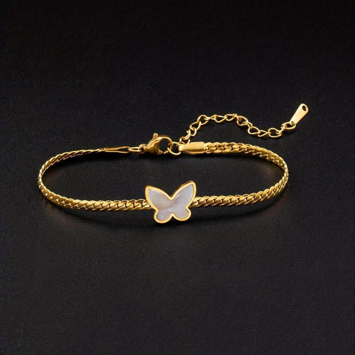 1 Pc Butterfly Hanging Gold Plated Charm Bracelet